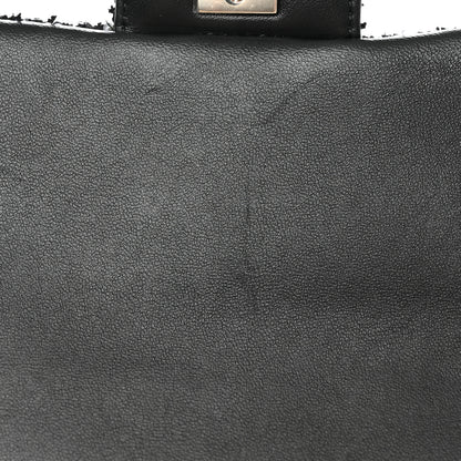 Chanel Tweed Quilted Mini Top Handle Rectangular Flap Black White 11 of 12