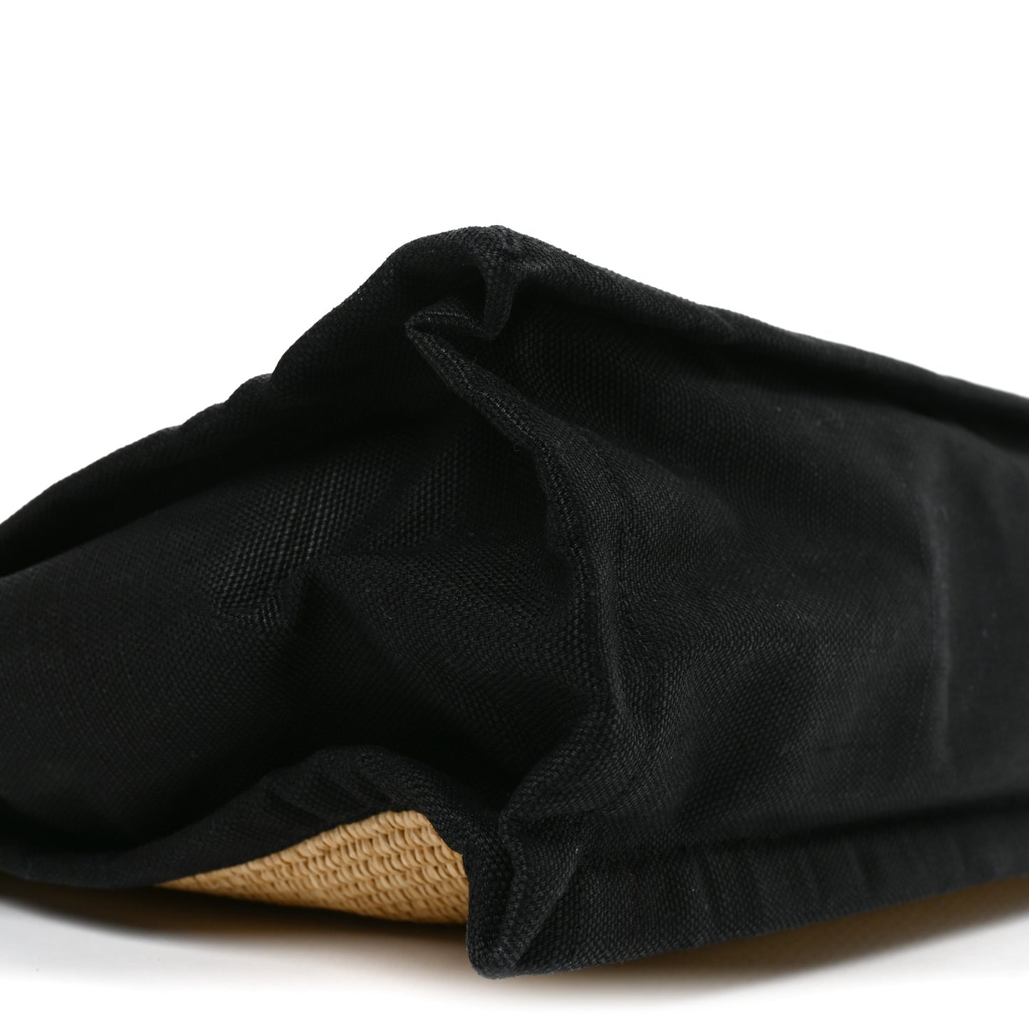 Raffia Linen Calfskin Rive Gauche Tote Naturale Black