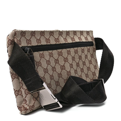 Gucci GG Monogram Double Pocket Belt Bag Dark Brown 3 of 14