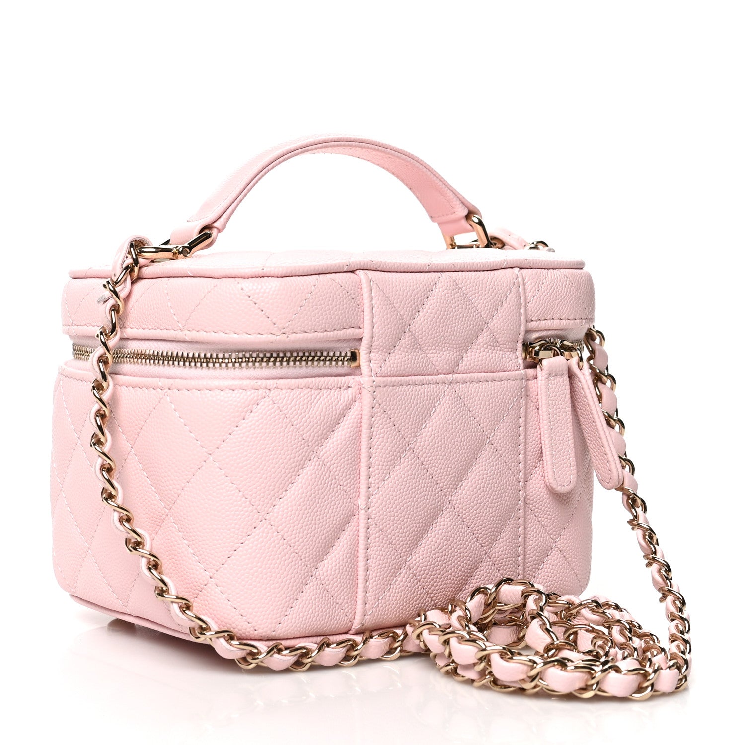 Chanel Caviar Quilted Small CC Vanity Case Light Pink 2 of 10