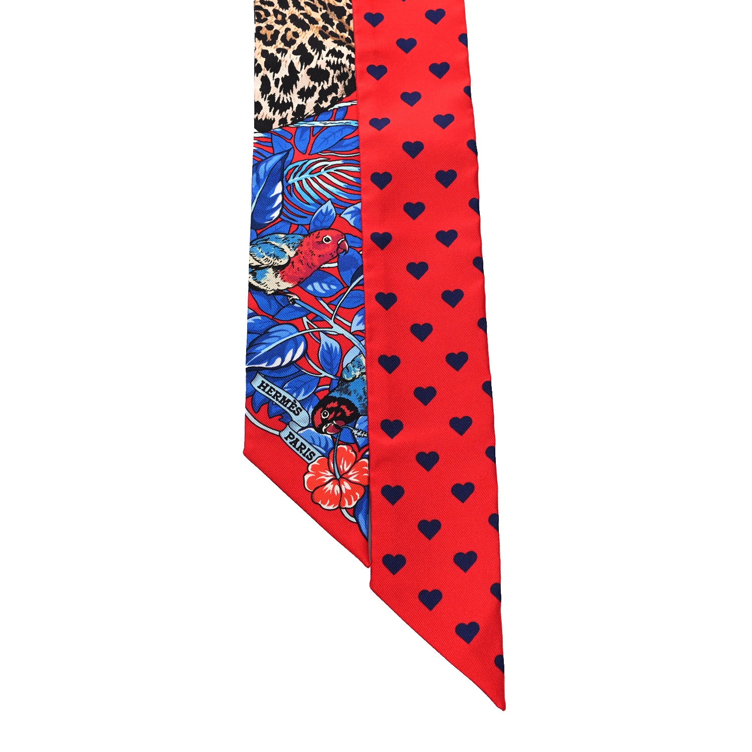 Hermes Silk Jungle Love Love Twilly Rouge Marine Fauve 2 of 4