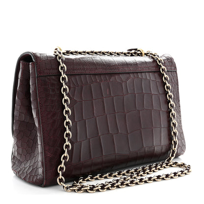 Mulberry Nappa Crocodile Embossed Medium Lily Flap Oxblood 3 of 11