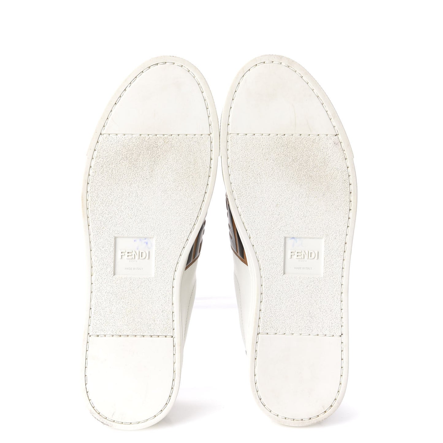 Vitello FF Embossed Womens Slip On Sneakers 38.5 White Tobacco Moro