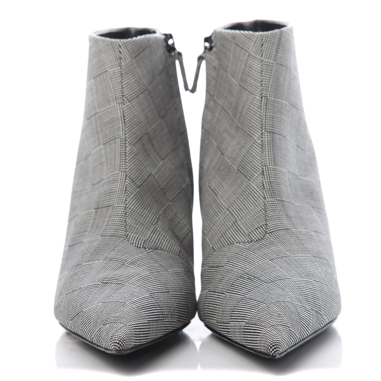 Balenciaga Wool Checked Knife Pointy Toe Boots 37 2 of 6