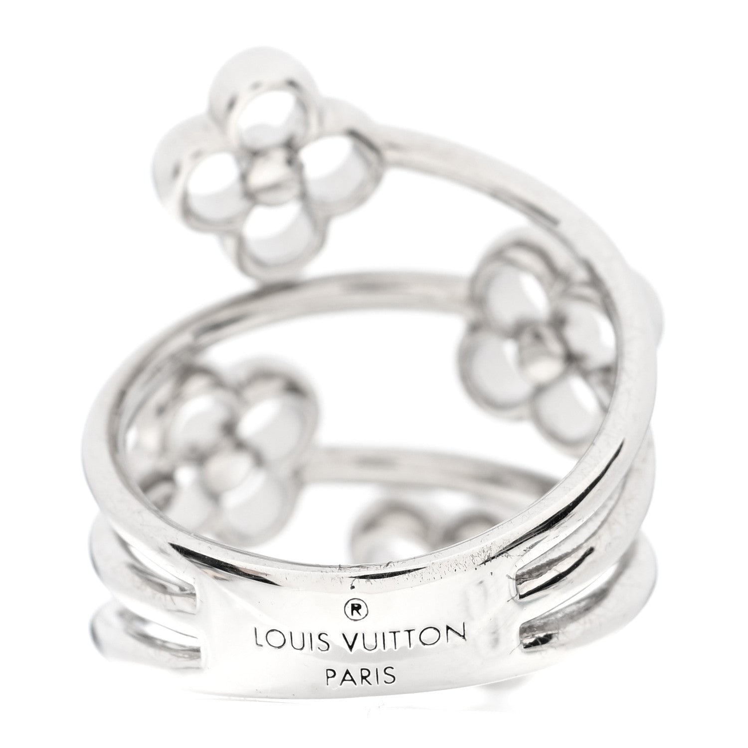 Louis Vuitton Flower Full Ring S 49 5 Silver 3 of 4
