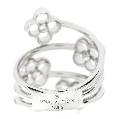 Louis Vuitton Flower Full Ring S 49 5 Silver 3 of 4