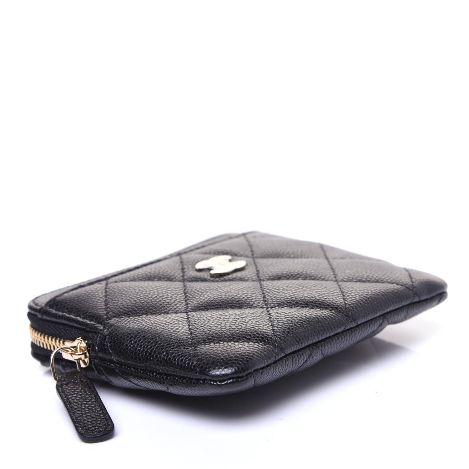 Chanel Caviar Quilted Zip Card Holder Wallet Black 4 of 11