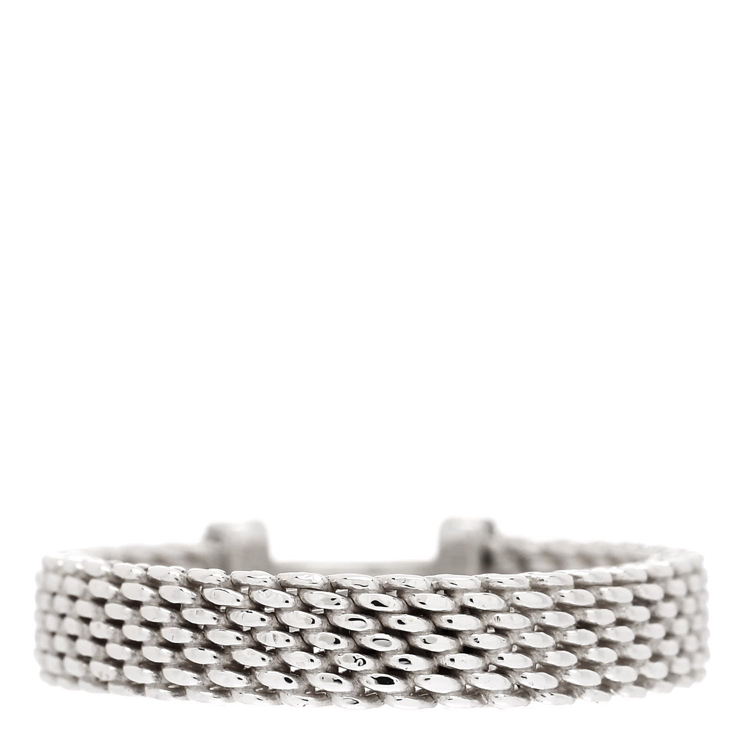 Tiffany Sterling Silver Diamond Somerset Mesh Band Ring 44 3 3 of 4