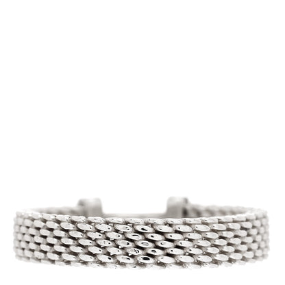 Tiffany Sterling Silver Diamond Somerset Mesh Band Ring 44 3 3 of 4