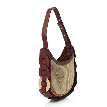 Chloe Calfskin Raffia Embroidered Small Darryl Crossbody Brown 2 of 10