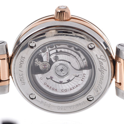 Omega Stainless Steel 18K Sedna Gold Diamond Pave Bezel Mother of Pearl 34mm Ladymatic Co-Axial Automatic Watch 425.25.34.20.55.001 5 of 7