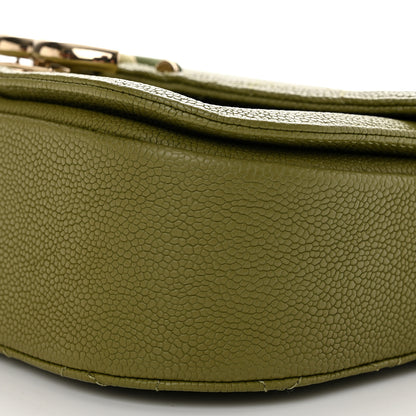Chanel Grained Calfskin Quilted Small Cuba Top Handle Flap Khaki 10 of 10