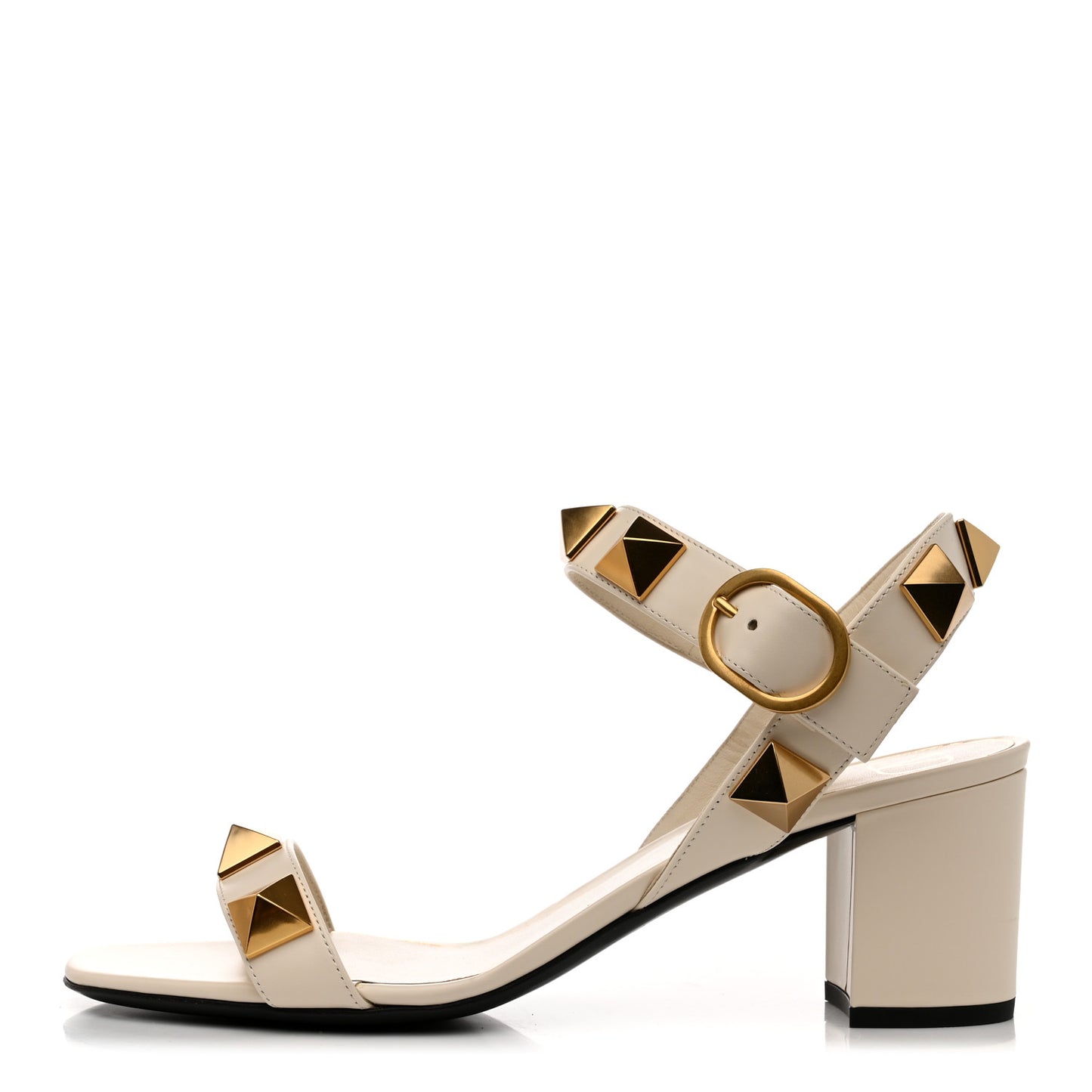 Calfskin Roman Stud 60mm Sandals 40 Light Ivory