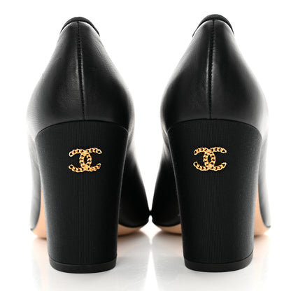 Chanel Lambskin Grosgain Cap Toe Pumps 35.5 Black 6 of 9