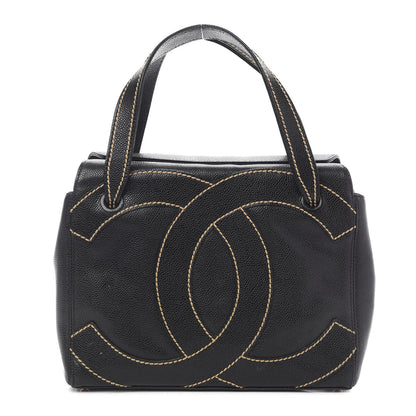 Chanel Caviar CC Stitched Small Tote Black 1 of 10