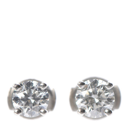 Tiffany Platinum Diamond 1.51ctw Solitaire Earrings 1 of 5
