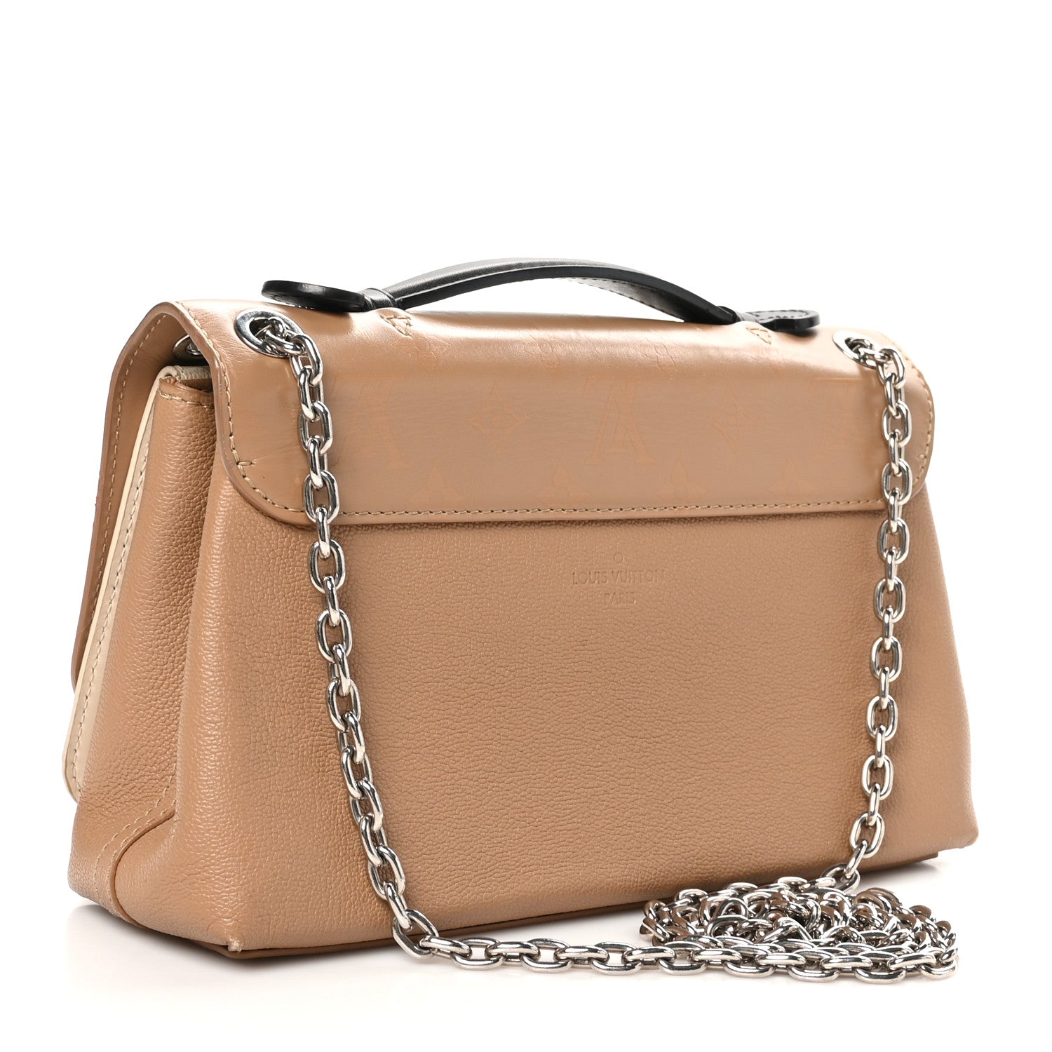 Louis Vuitton Monogram Cuir Plume Ecume Very Chain Bag Sesame Creme Black 3 of 12