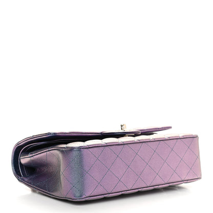 Chanel Iridescent Caviar Quilted Medium Double Flap Dark Blue 4 of 10
