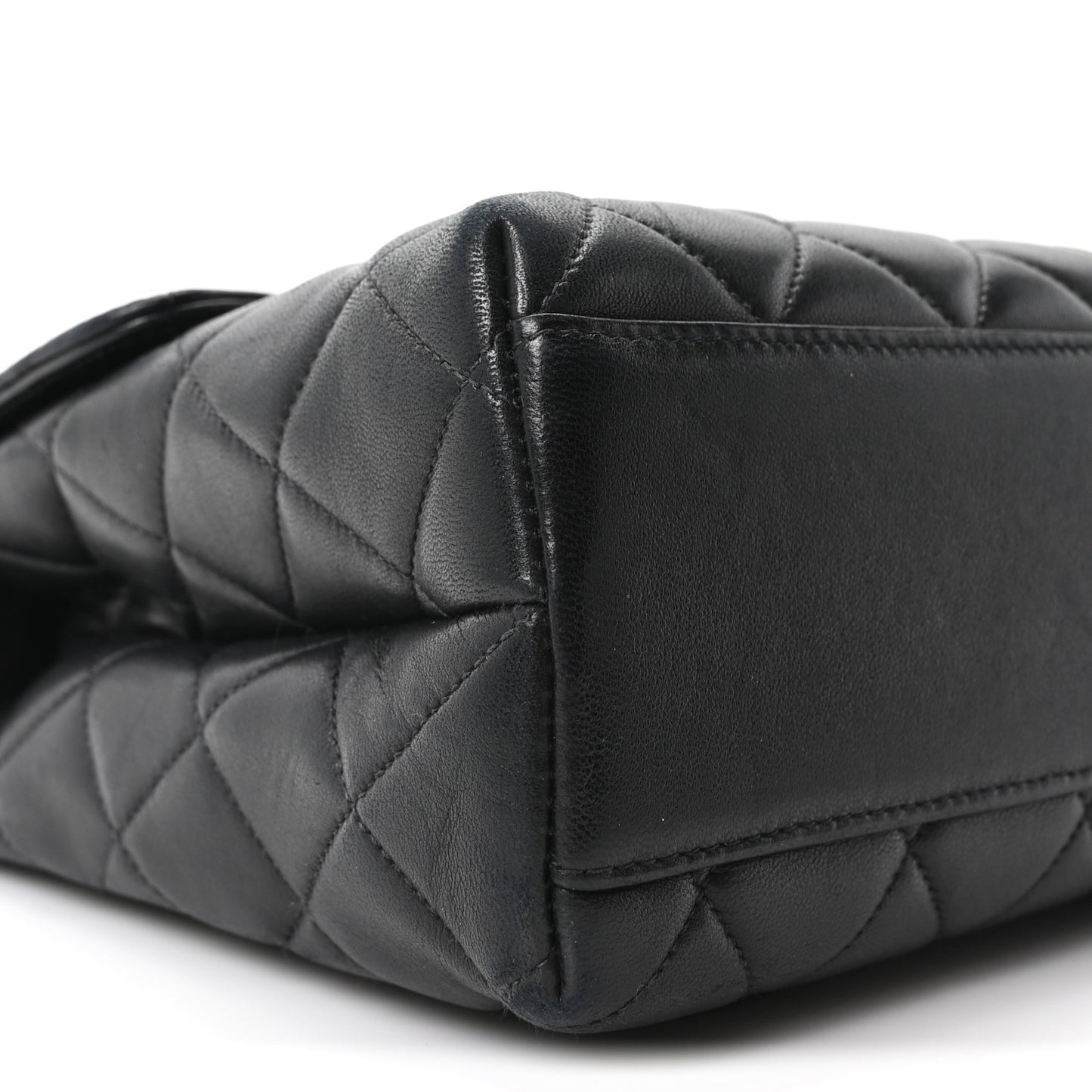Lambskin Quilted Medium Kelly Flap Bag Black