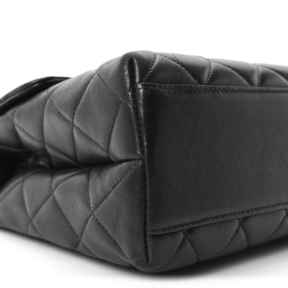 Chanel Lambskin Quilted Medium Kelly Flap Bag Black 9 of 10