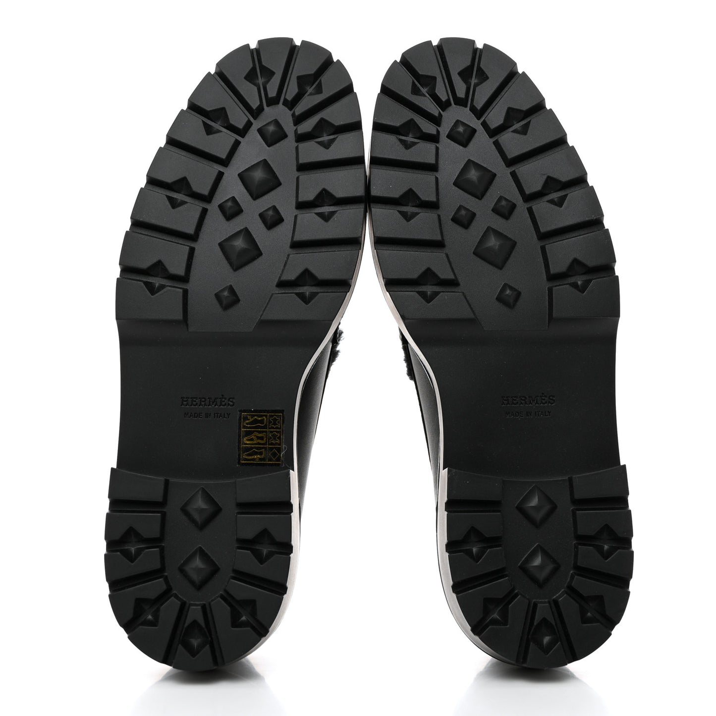 Calfskin Shearling Icone Loafers 39 Black