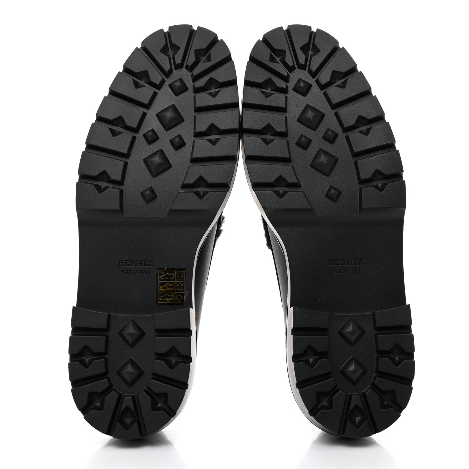 Hermes Calfskin Shearling Icone Loafers 39 Black 5 of 8