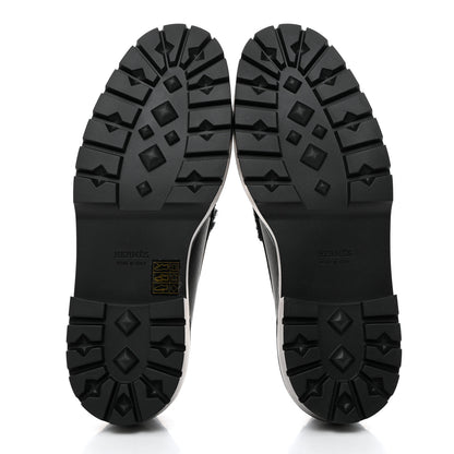 Hermes Calfskin Shearling Icone Loafers 39 Black 5 of 8