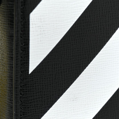Off-White Saffiano Striped Mini Diag Bag Black White 10 of 11