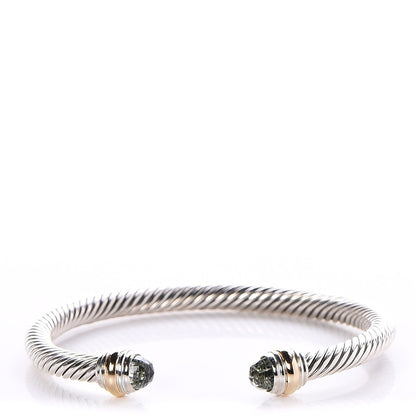 David Yurman Sterling Silver 14K Yellow Gold Prasiolite 5mm Cable Classics Bracelet 1 of 5