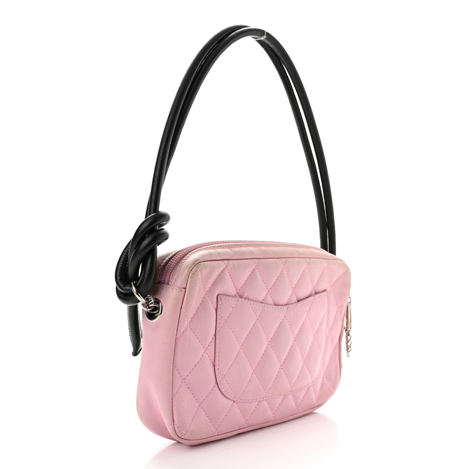 Chanel Calfskin Quilted Cambon Pochette Pink Black 3 of 10