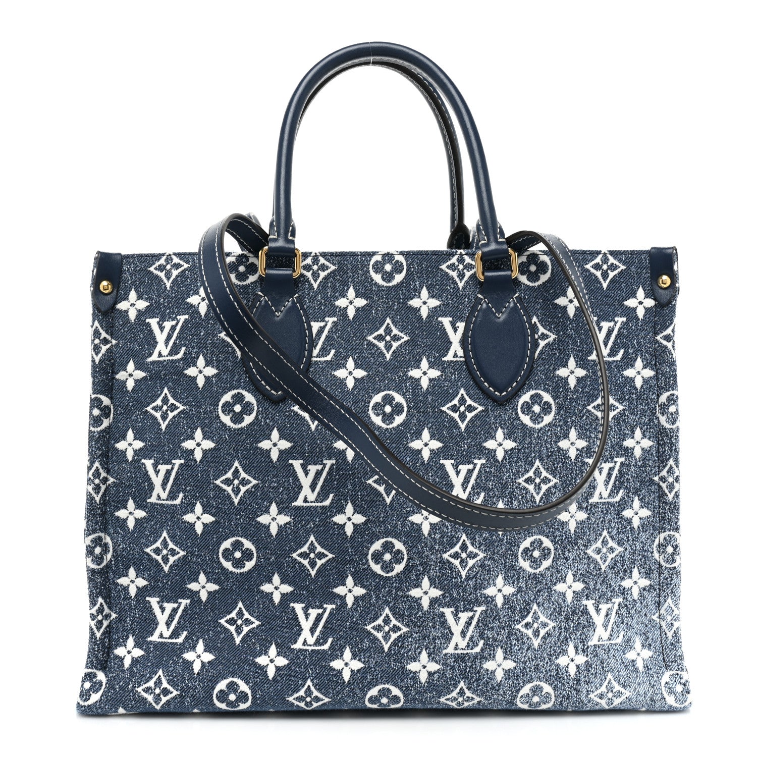 Louis Vuitton Monogram Jacquard Denim Onthego MM Bleu 1 of 8