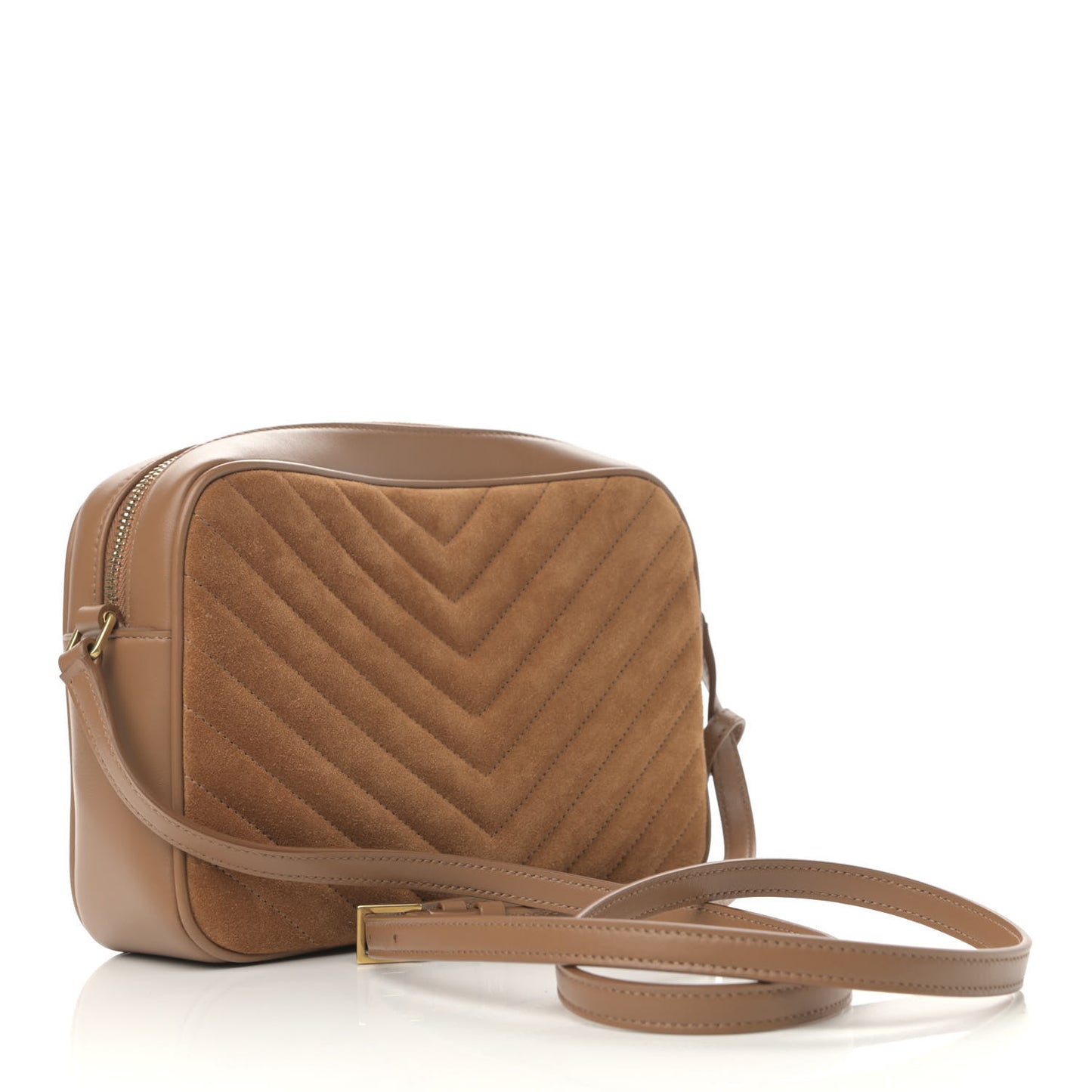 Suede Matelasse Monogram Lou Camera Bag Cinnamon