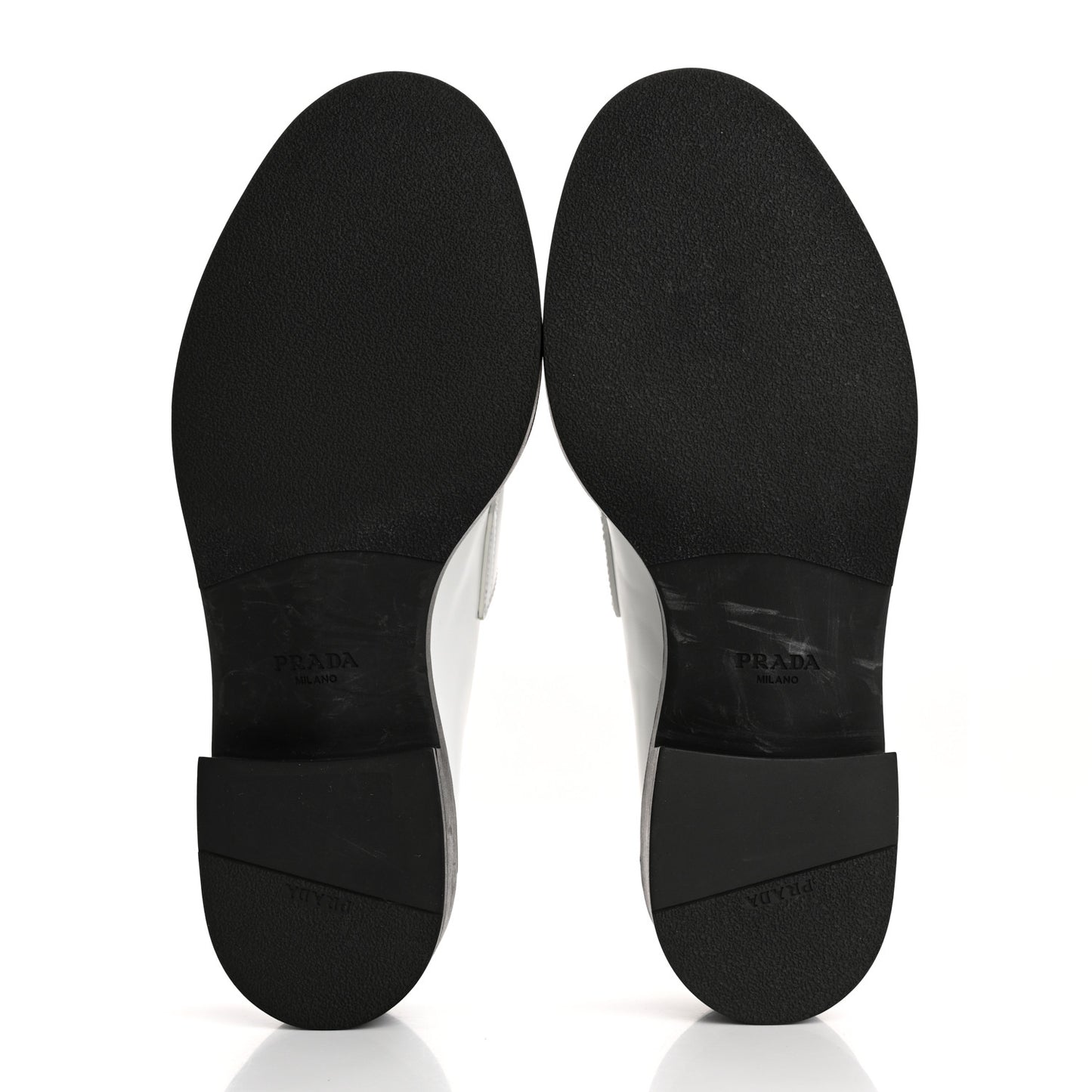 Brushed Calfskin Metal Triangle Logo 20mm Loafers 39.5 White