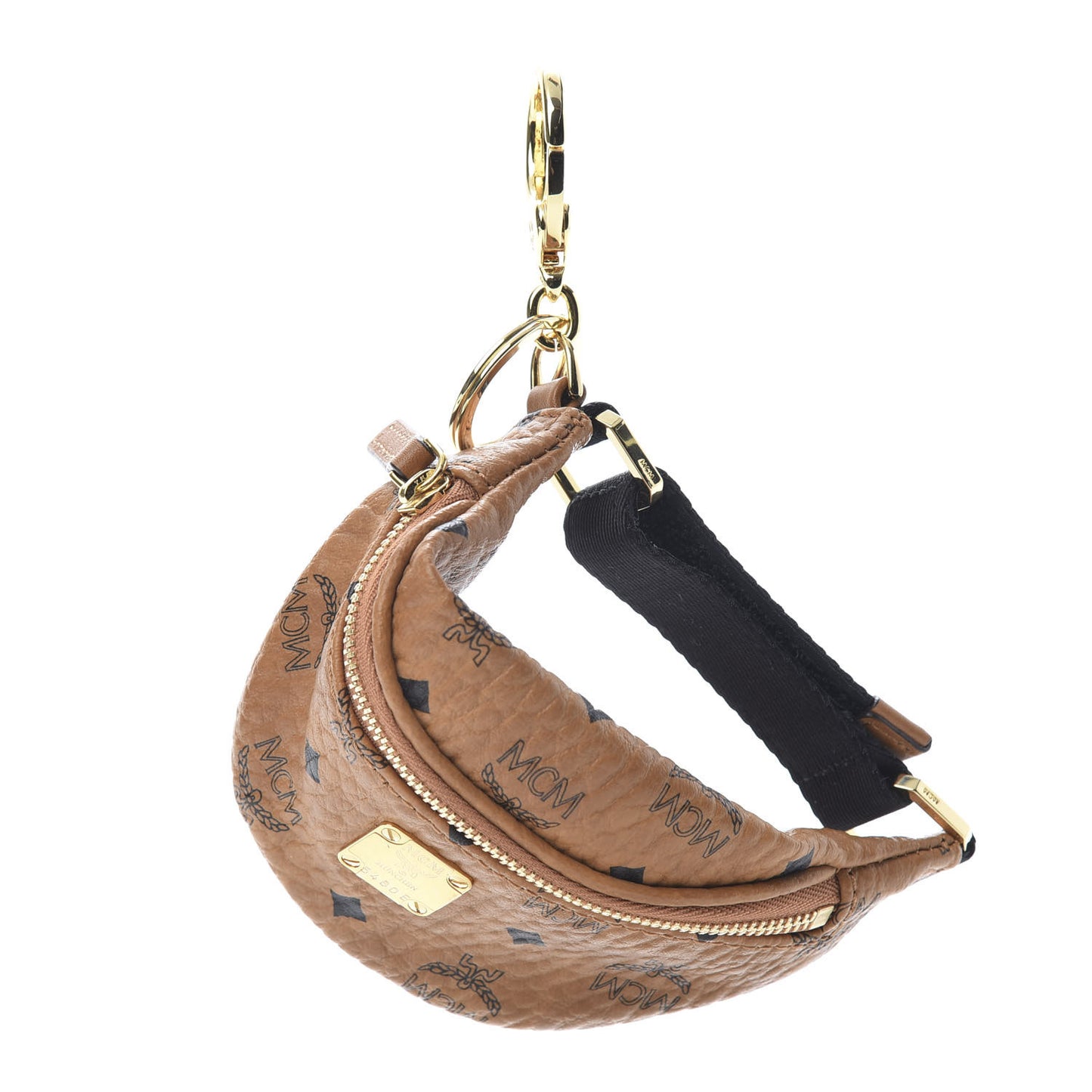 Visetos Belt Bag Key Ring Bag Charm Cognac