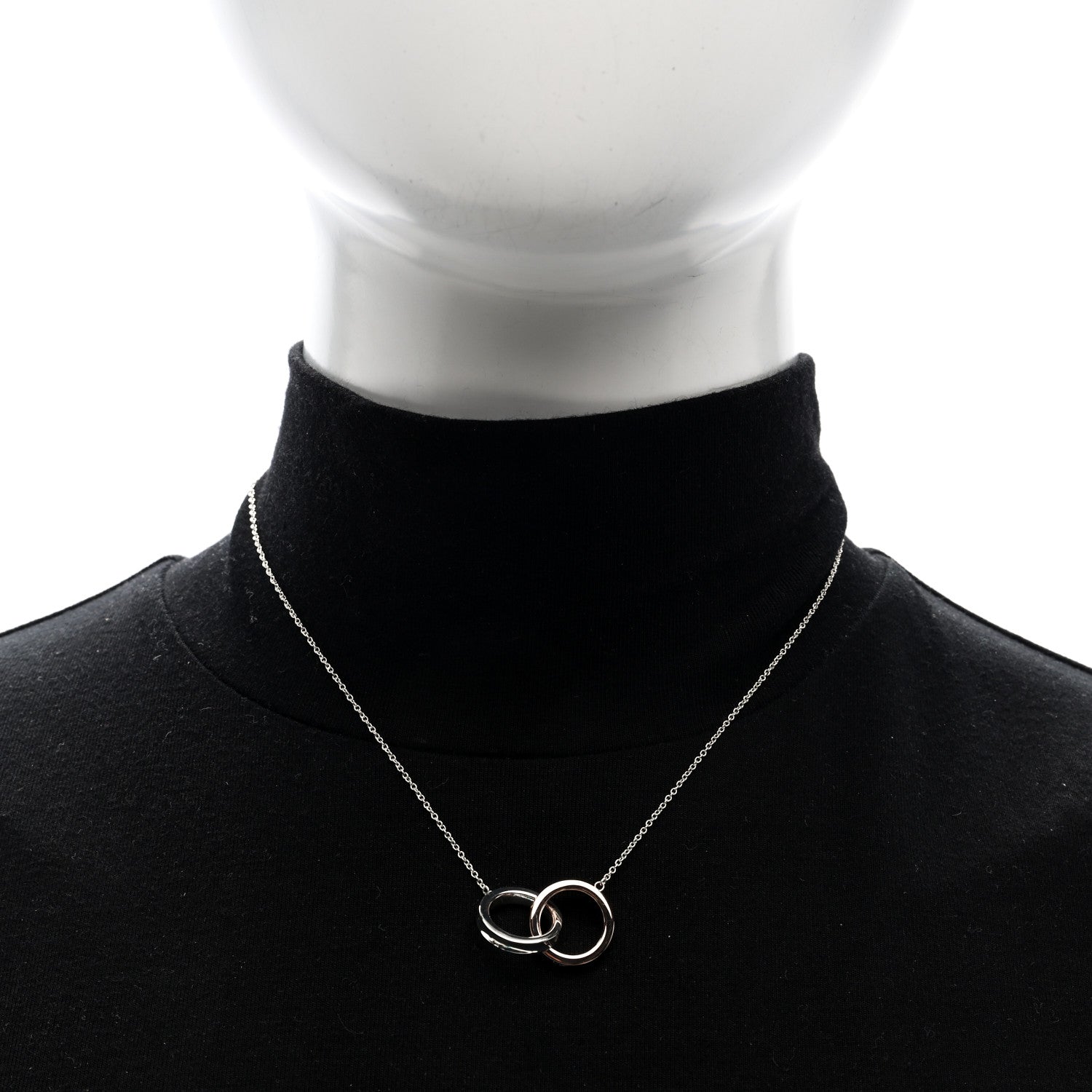Tiffany Sterling Silver Rubedo 1837 Interlocking Circles Pendant Necklace 2 of 5
