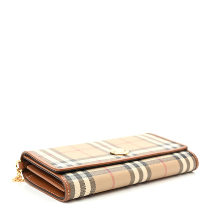 Burberry Vintage Check Hannah Chain Wallet Archive Beige Briar Brown 4 of 11