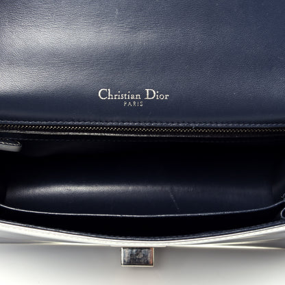 Christian Dior Metallic Patent Micro-Cannage Medium Diorama Flap Bag Silver 5 of 9