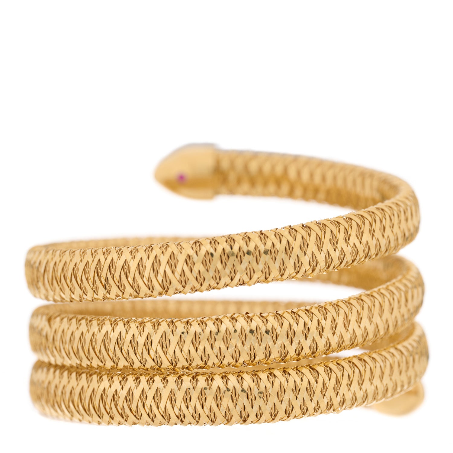 Roberto Coin 18K Yellow Gold Diamond Primavera Coil Bracelet 2 of 3