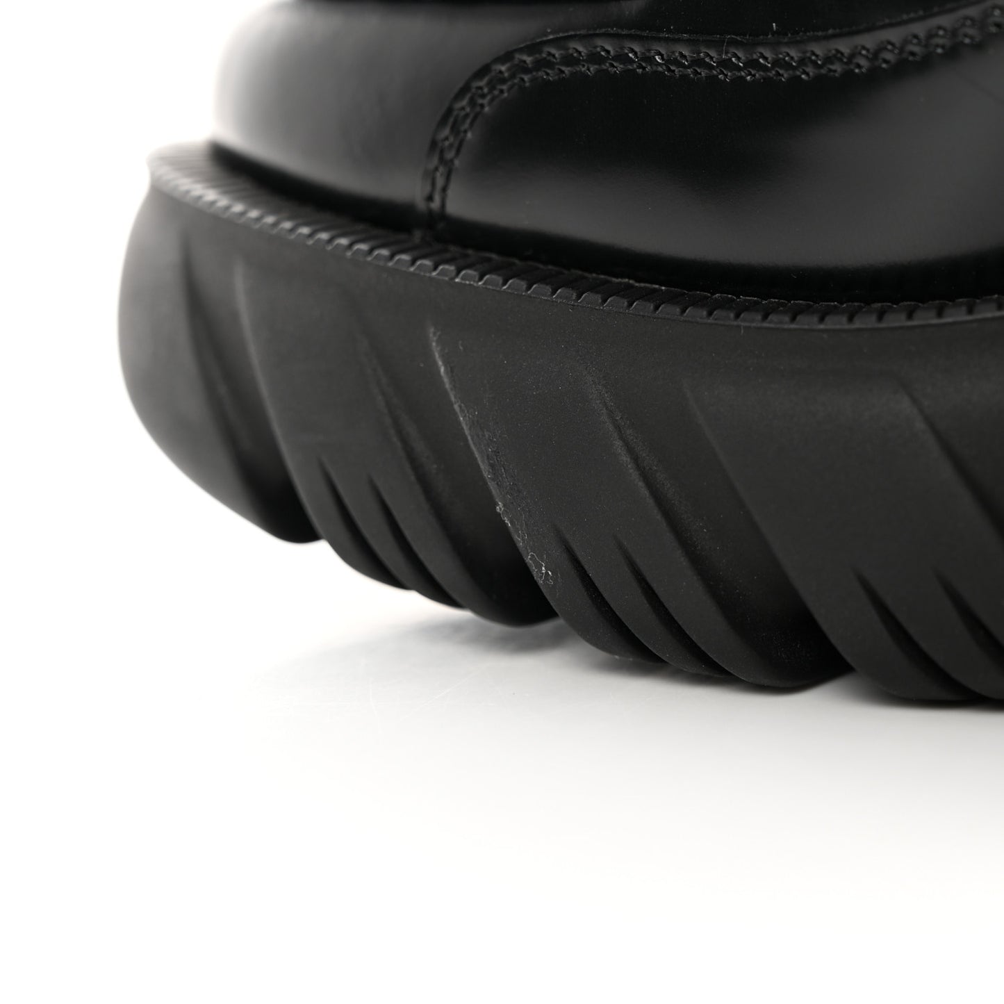 Magnum Calfskin Nappa Samoa Womens Horsebit Platform Chunky Lug Sole 40mm Loafers 37.5 Black