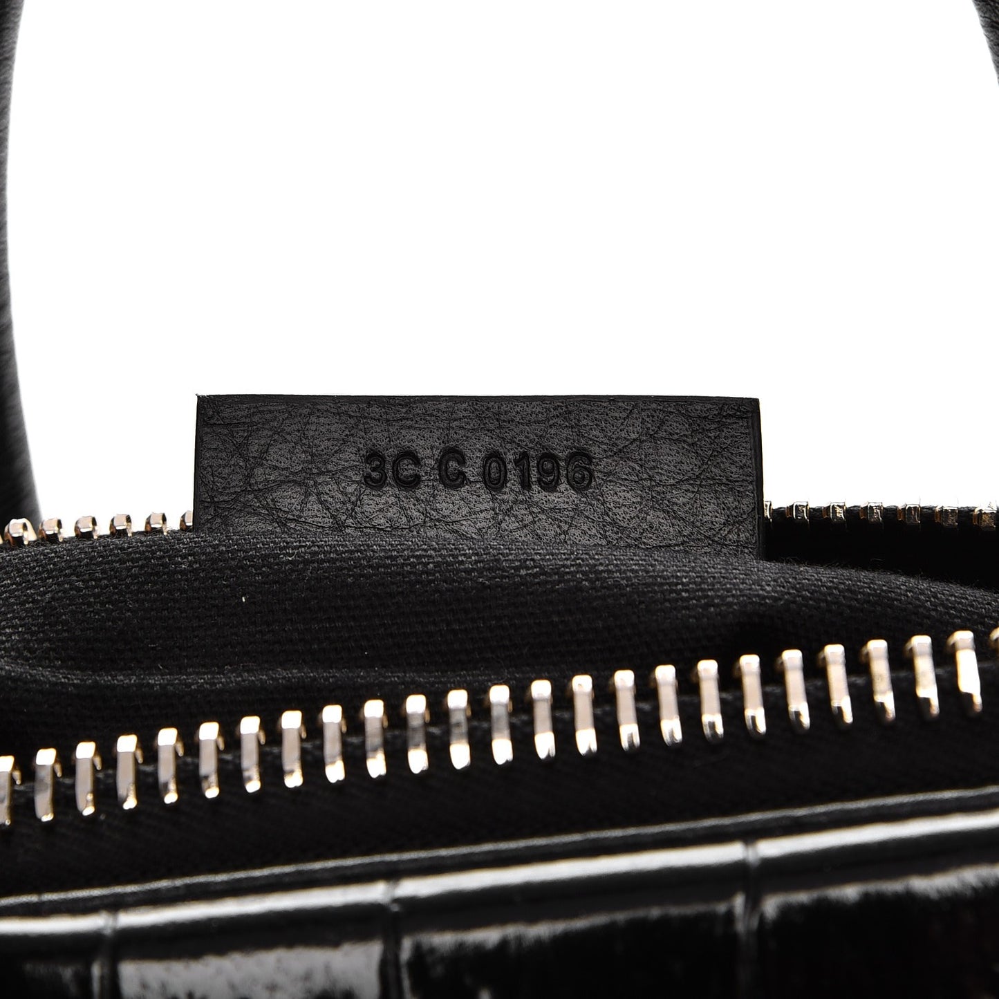 Calfskin Crocodile Embossed Small Antigona Black