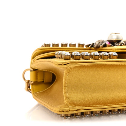 Gucci Satin Crystal Mini Bee Broadway Shoulder Bag Gold 9 of 11