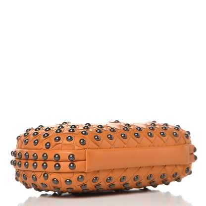 Bottega Veneta Waxy Nappa Intrecciato Knot Studded Clutch Topaz 4 of 6