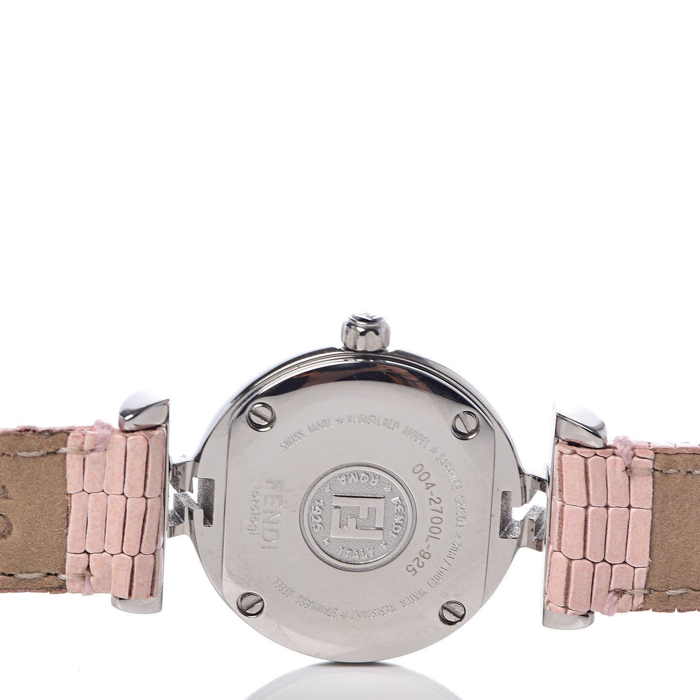 Stainless Steel Calfskin Diamond Pink Mother of Pearl 23mm Moda Quartz Watch