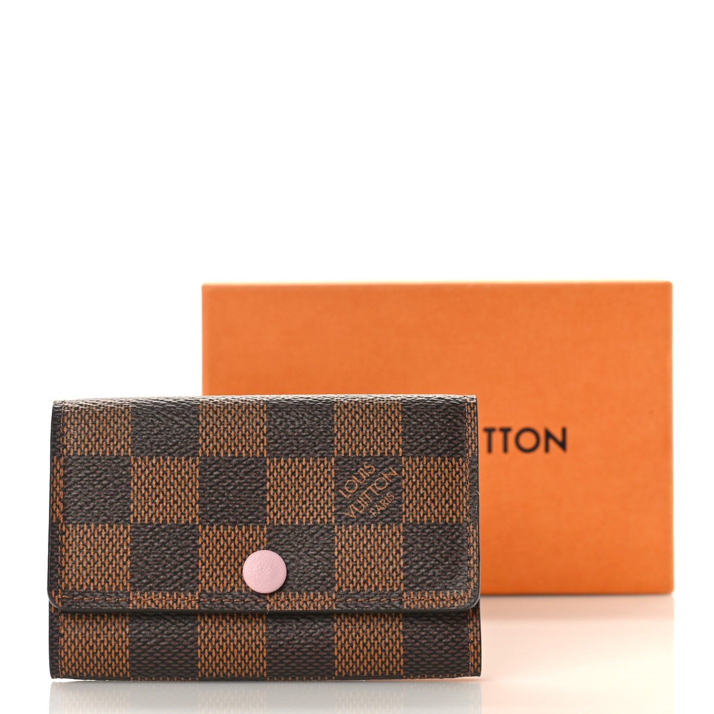 Damier Ebene Multicles 6 Key Holder Rose Ballerine