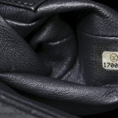 Chanel Metallic Lambskin Quilted Clutch With Chain Flap   Dark Grey 7 of 11