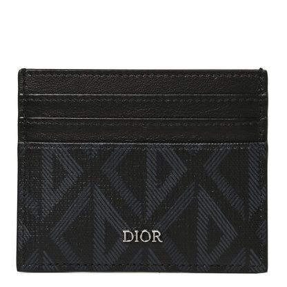 Christian Dior Coated Canvas Calfskin CD Diamond Card Holder Black 1 of 8