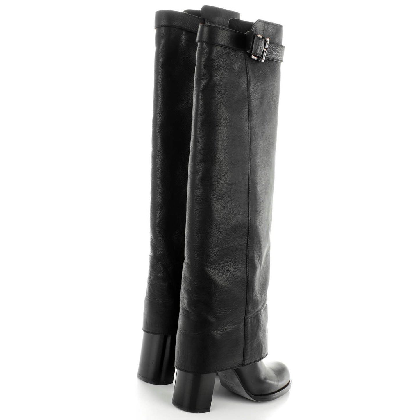 Calfskin Knee High Boots 38 Black