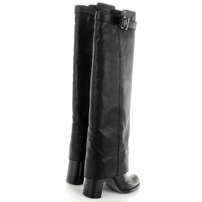 Chanel Calfskin Knee High Boots 38 Black 4 of 6