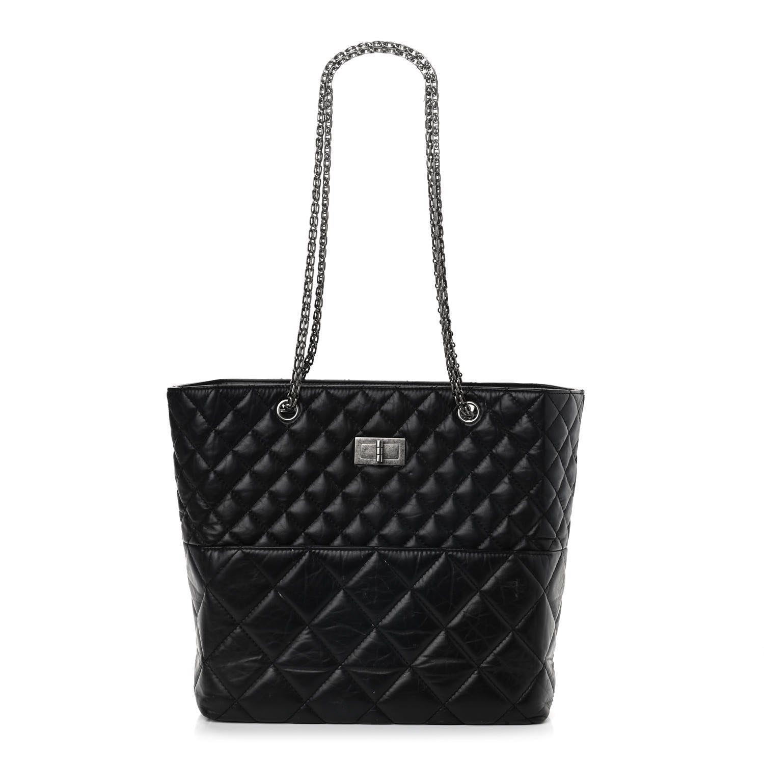 Chanel Aged Calfskin Reissue 2.55 Small Tote Black 1 of 14