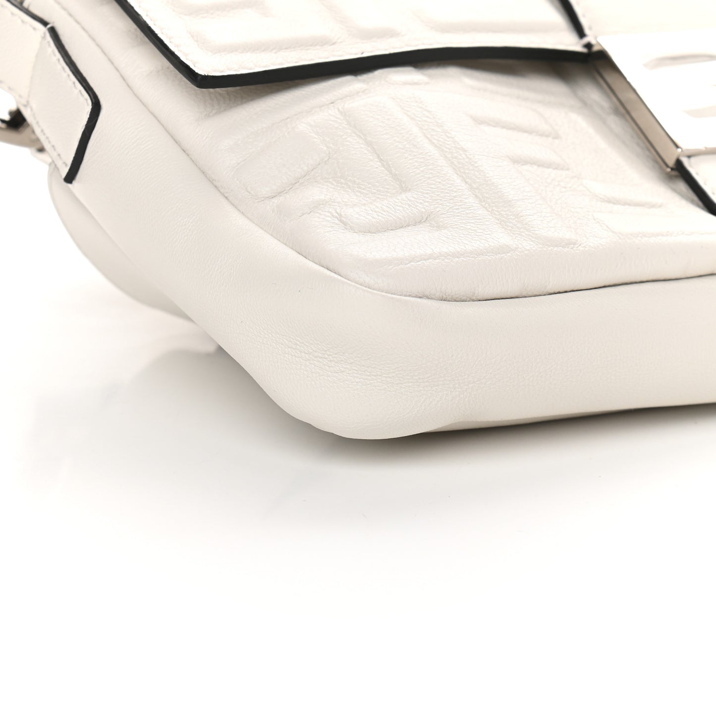Nappa FF 1974 Embossed Belt Baguette Bag White